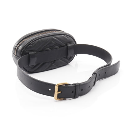 GGマーモント ウエストバッグ ボディバッグ レザー ブラック グッチ バッグ GUCCI