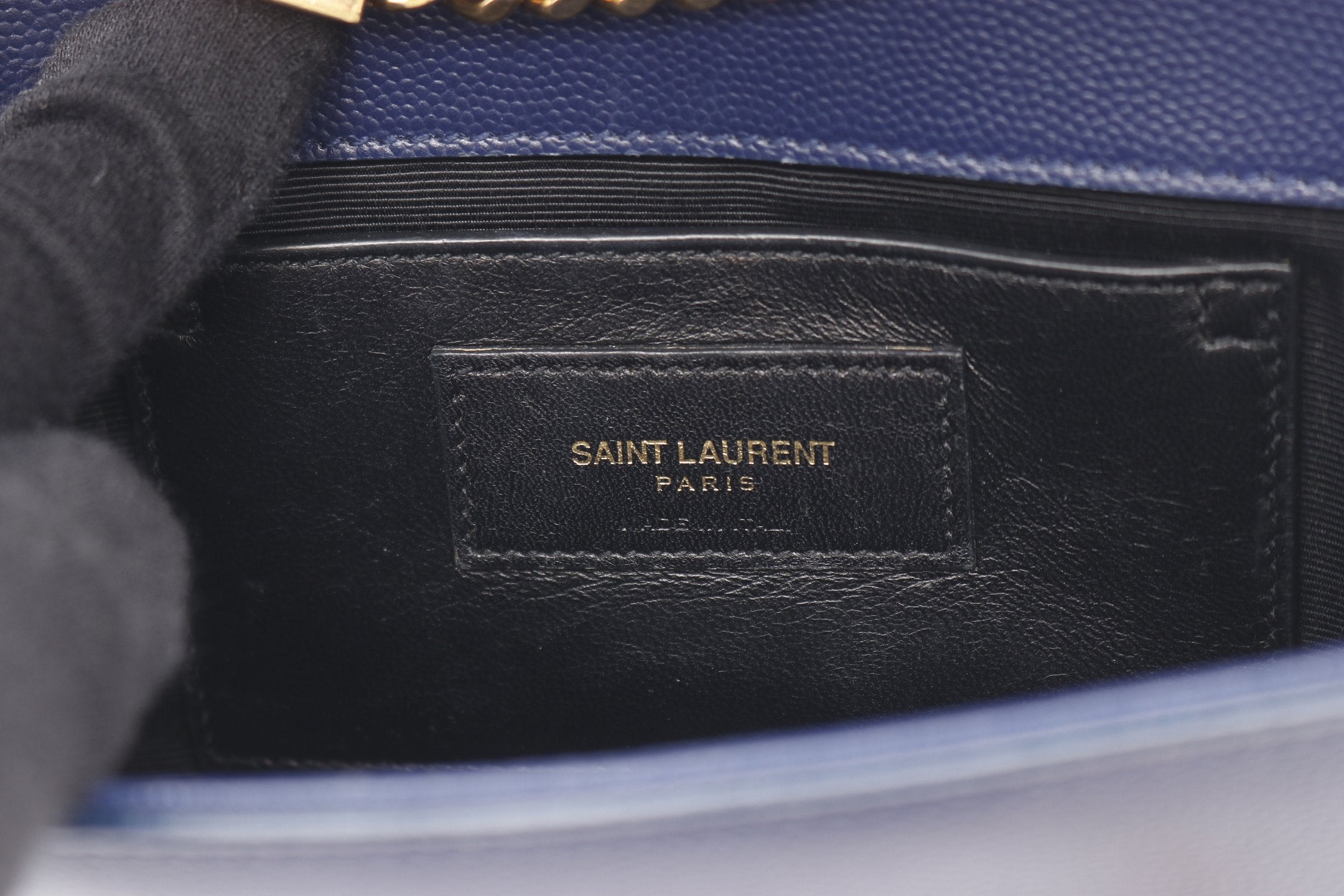 ケイト チェーンショルダーバッグ レザー ネイビー サンローランパリ