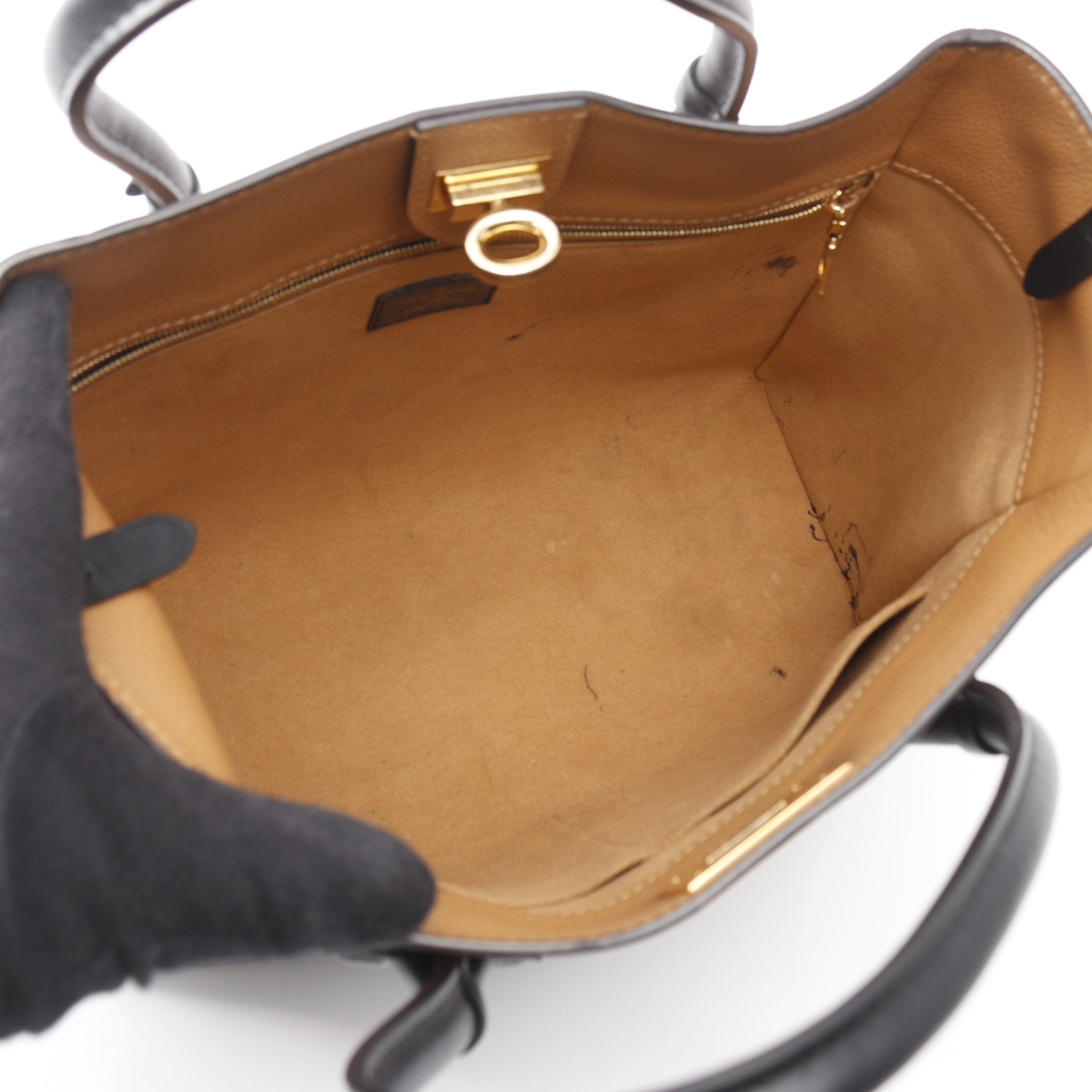 オンマイサイド MM モノグラム ノワール ハンドバッグ レザー PVC