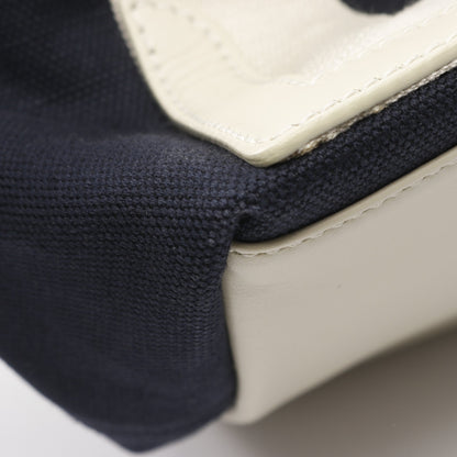NAVY CABAS S ネイビーカバ ハンドバッグ トートバッグ キャンバス レザー ダークネイビー オフホワイト バレンシアガ バッグ BALENCIAGA