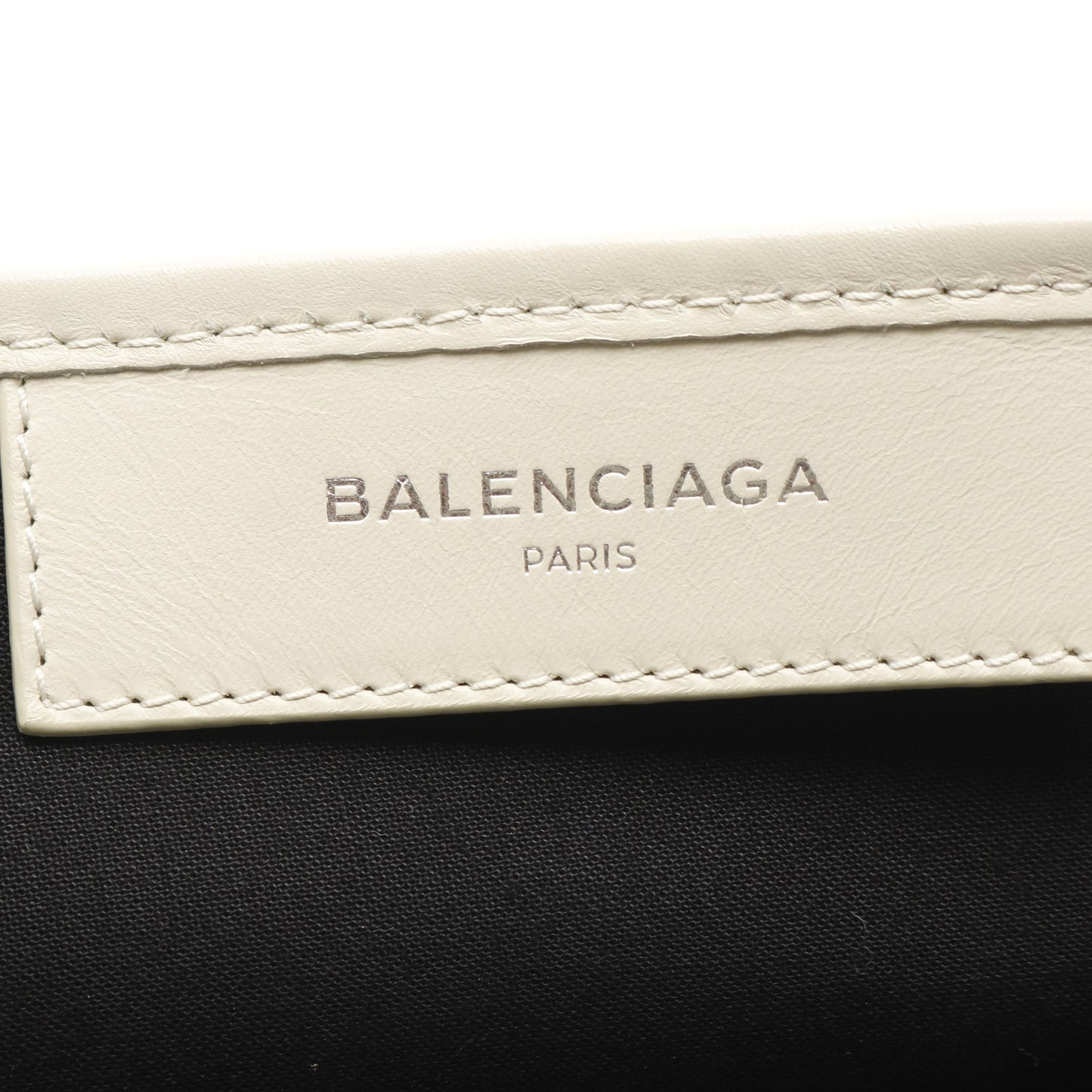 NAVY CABAS S ネイビーカバ ハンドバッグ トートバッグ キャンバス レザー ダークネイビー オフホワイト バレンシアガ バッグ BALENCIAGA