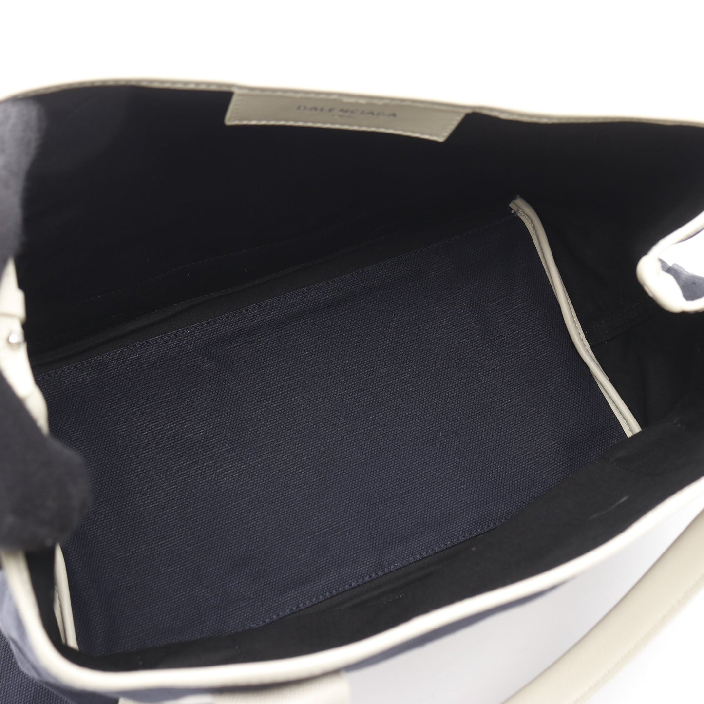 NAVY CABAS S ネイビーカバ ハンドバッグ トートバッグ キャンバス レザー ダークネイビー オフホワイト バレンシアガ バッグ BALENCIAGA
