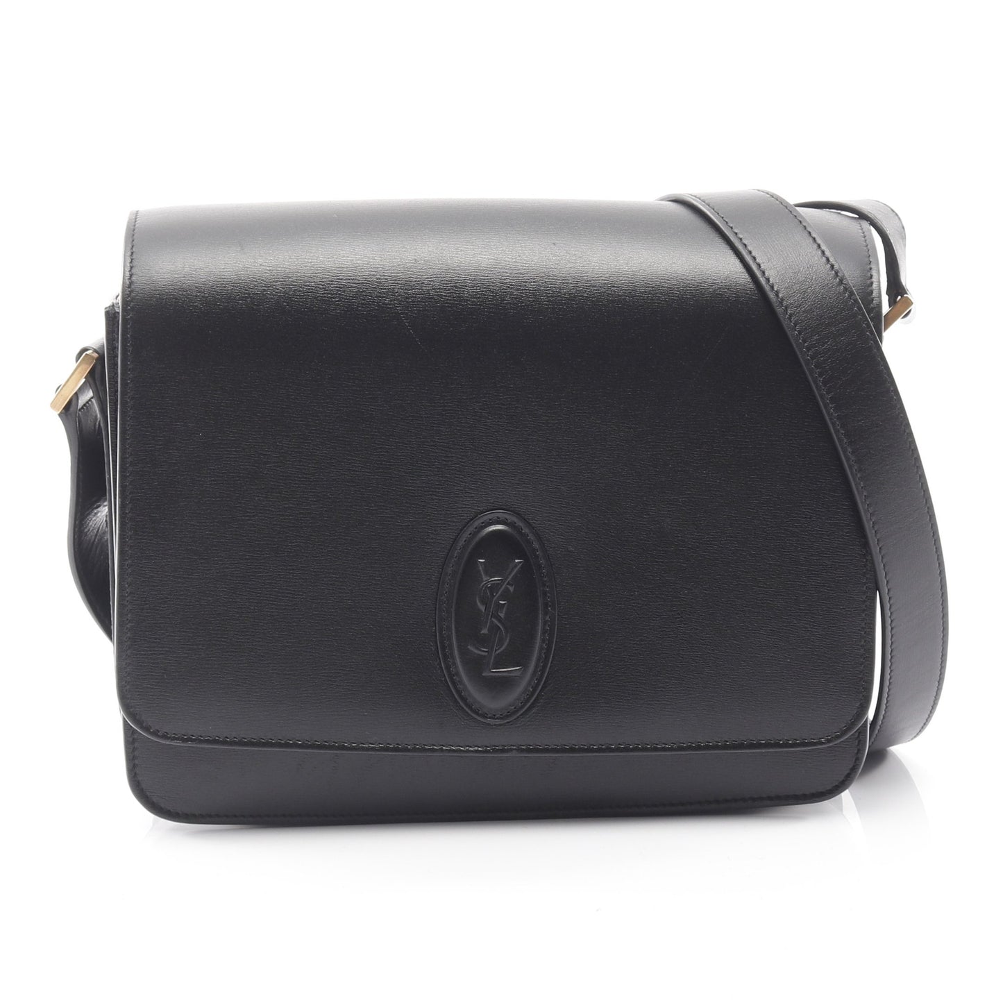 LE61 サッチェル ショルダーバッグ レザー ブラック サンローランパリ バッグ SAINT LAURENT PARIS