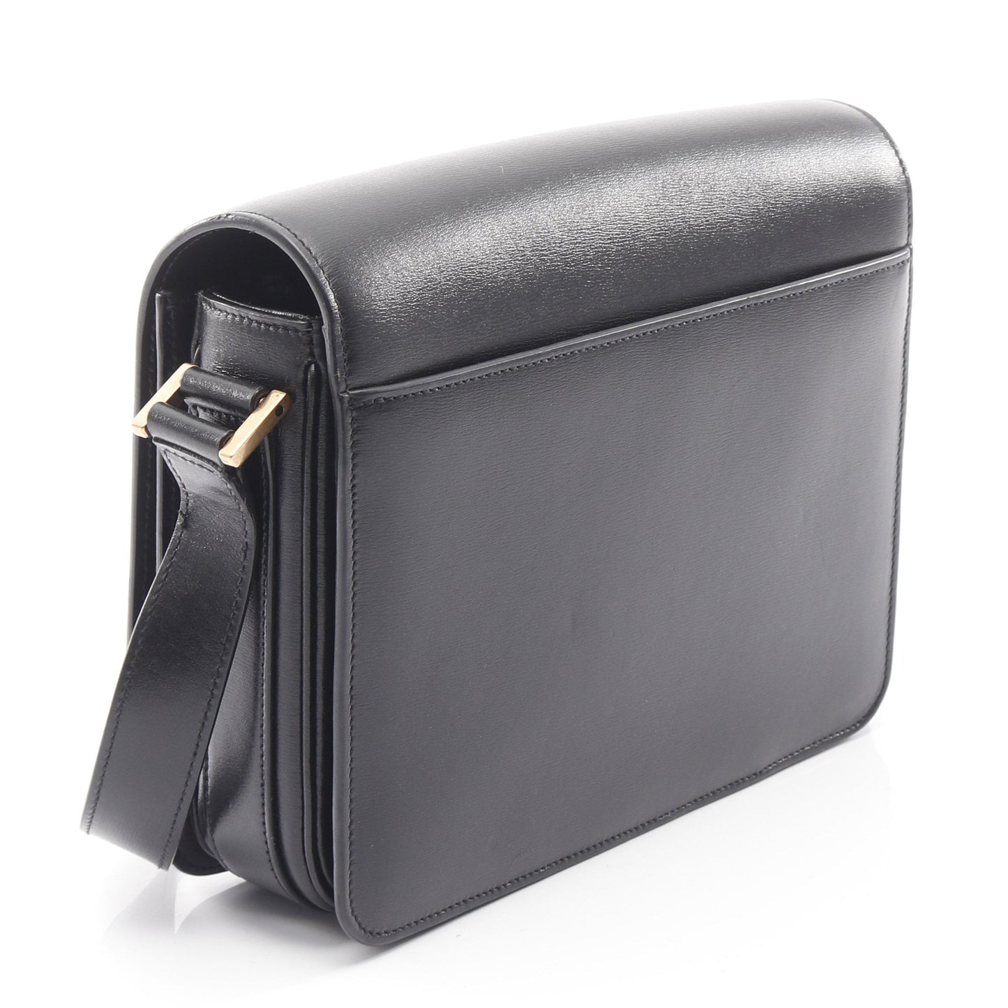 LE61 サッチェル ショルダーバッグ レザー ブラック サンローランパリ バッグ SAINT LAURENT PARIS