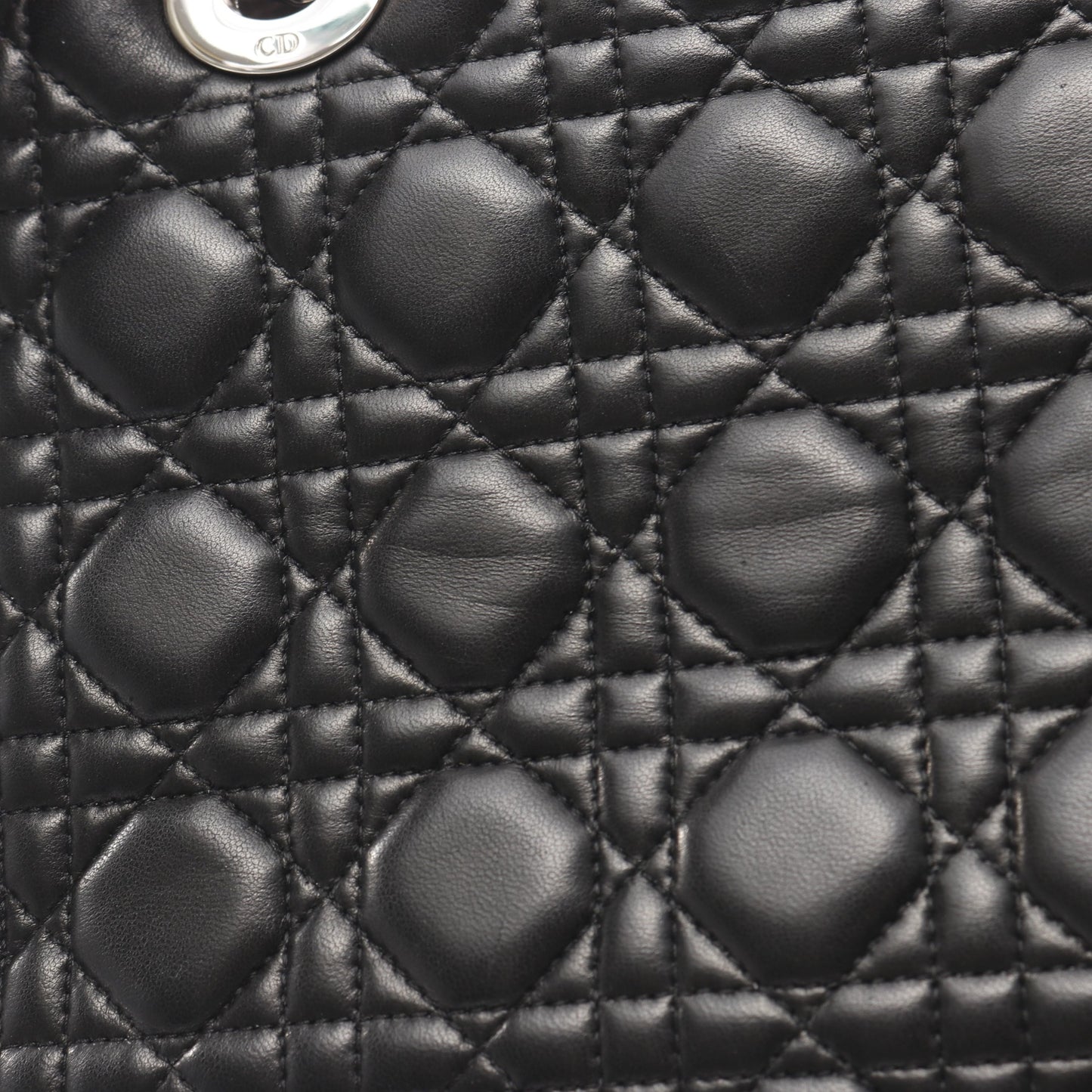 LADY DIOR レディディオール カナージュ ハンドバッグ レザー ブラック 2WAY クリスチャンディオール バッグ Christian Dior