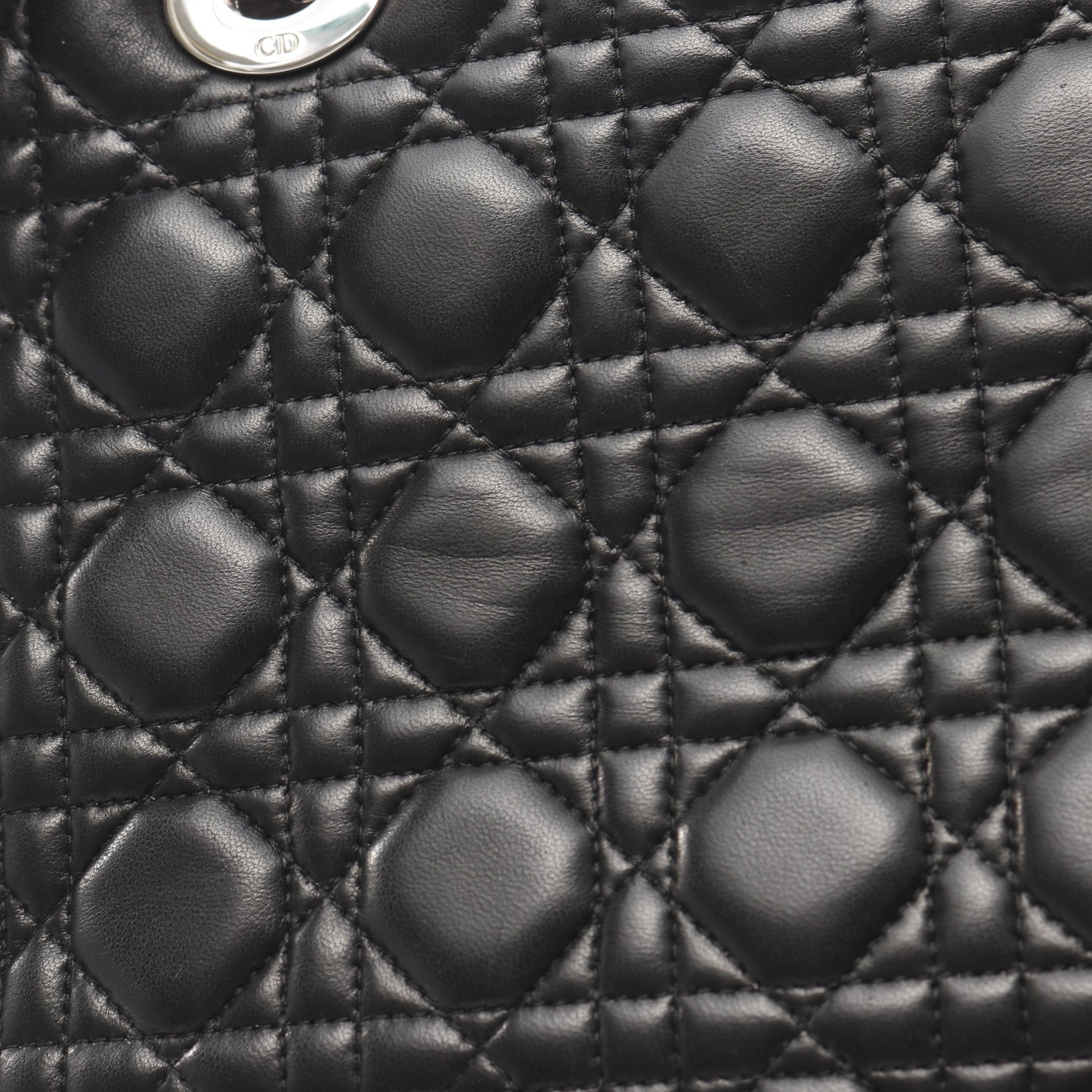 LADY DIOR レディディオール カナージュ ハンドバッグ レザー ブラック 2WAY クリスチャンディオール バッグ Christian Dior