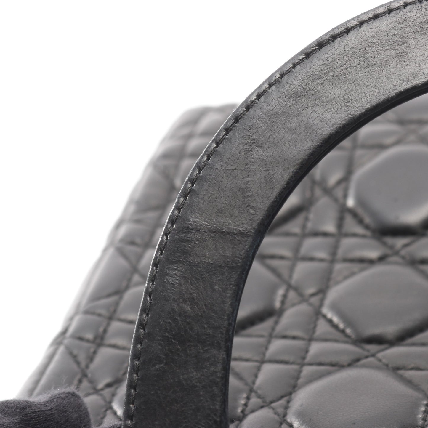 LADY DIOR レディディオール カナージュ ハンドバッグ レザー ブラック 2WAY クリスチャンディオール バッグ Christian Dior