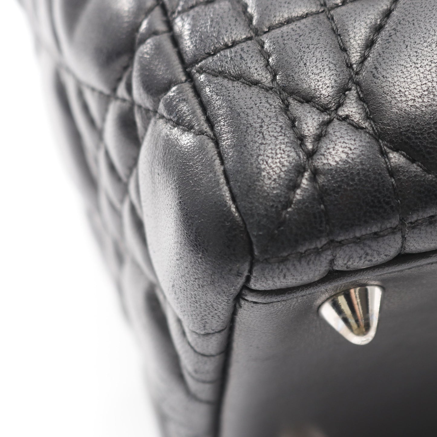 LADY DIOR レディディオール カナージュ ハンドバッグ レザー ブラック 2WAY クリスチャンディオール バッグ Christian Dior