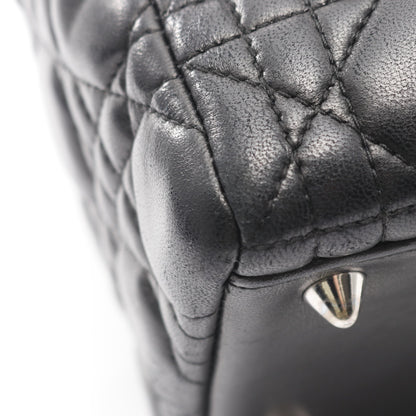 LADY DIOR レディディオール カナージュ ハンドバッグ レザー ブラック 2WAY クリスチャンディオール バッグ Christian Dior