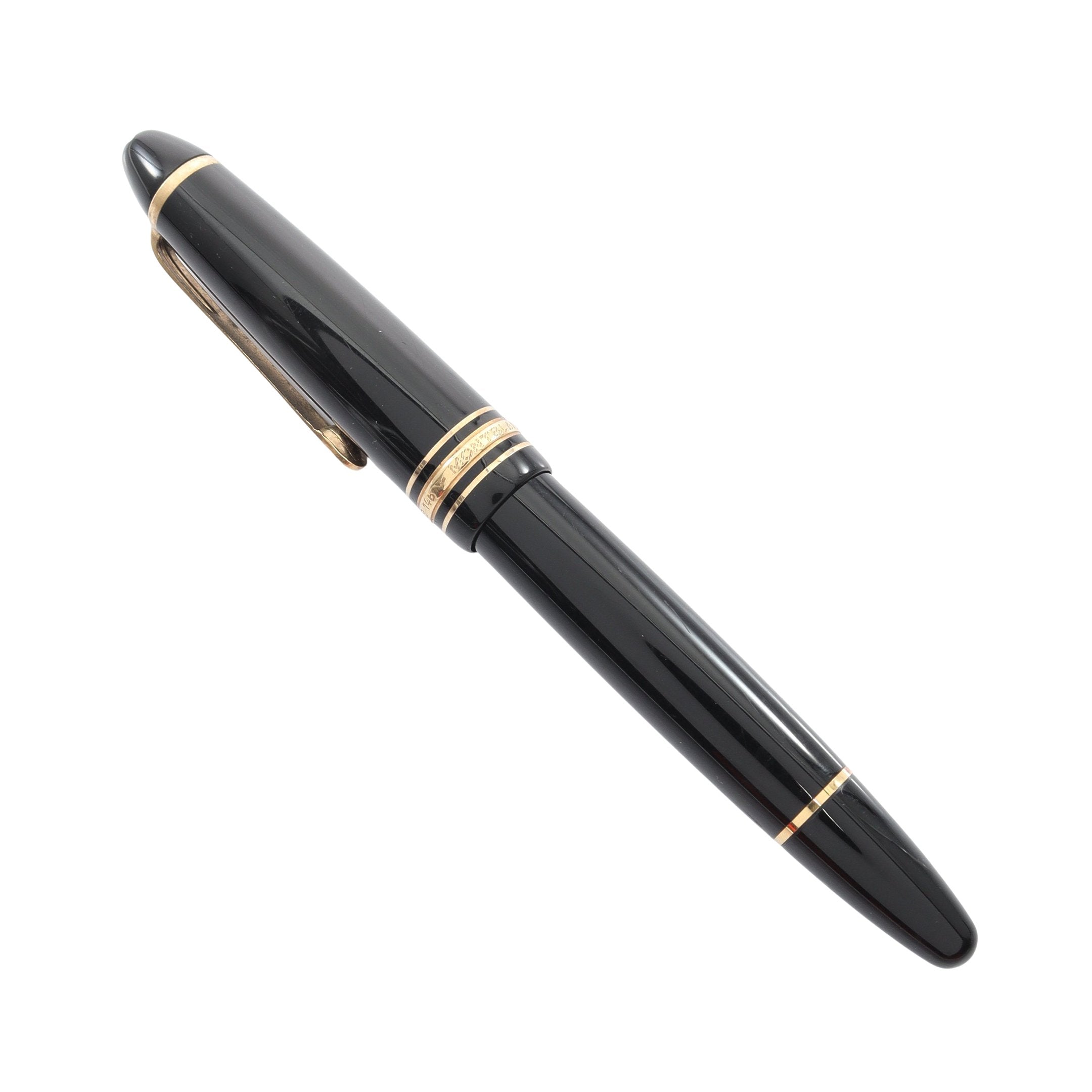 MYのイニシャル入り　モンブラン 万年筆 ペン18K ブラック マイスターシュテュック 万年筆 ステーショナリー レジン 18K ブラック