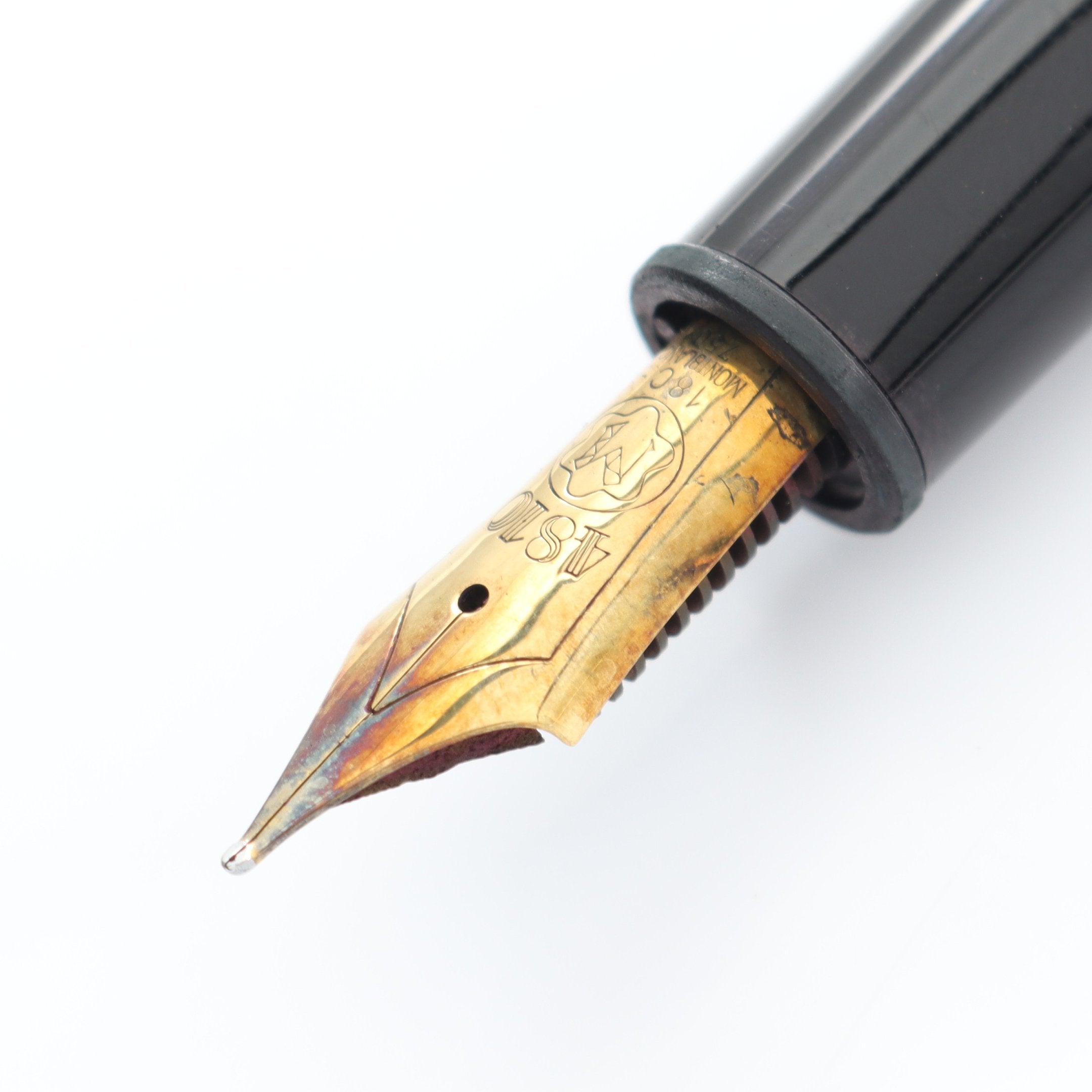 モンブラン 万年筆 マイスターシュテイック 18金 マイスターシュテュック 万年筆 ステーショナリー レジン 18K ブラック