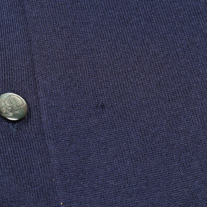 カーディガン Vネック 長袖 ロゴ刺繍 ラインストーン シルク カシミヤ ネイビー ルシアンペラフィネ トップス lucien pellat-finet