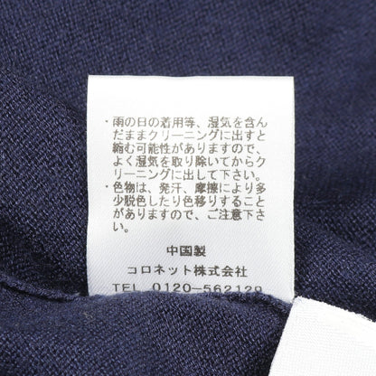 カーディガン Vネック 長袖 ロゴ刺繍 ラインストーン シルク カシミヤ ネイビー ルシアンペラフィネ トップス lucien pellat-finet