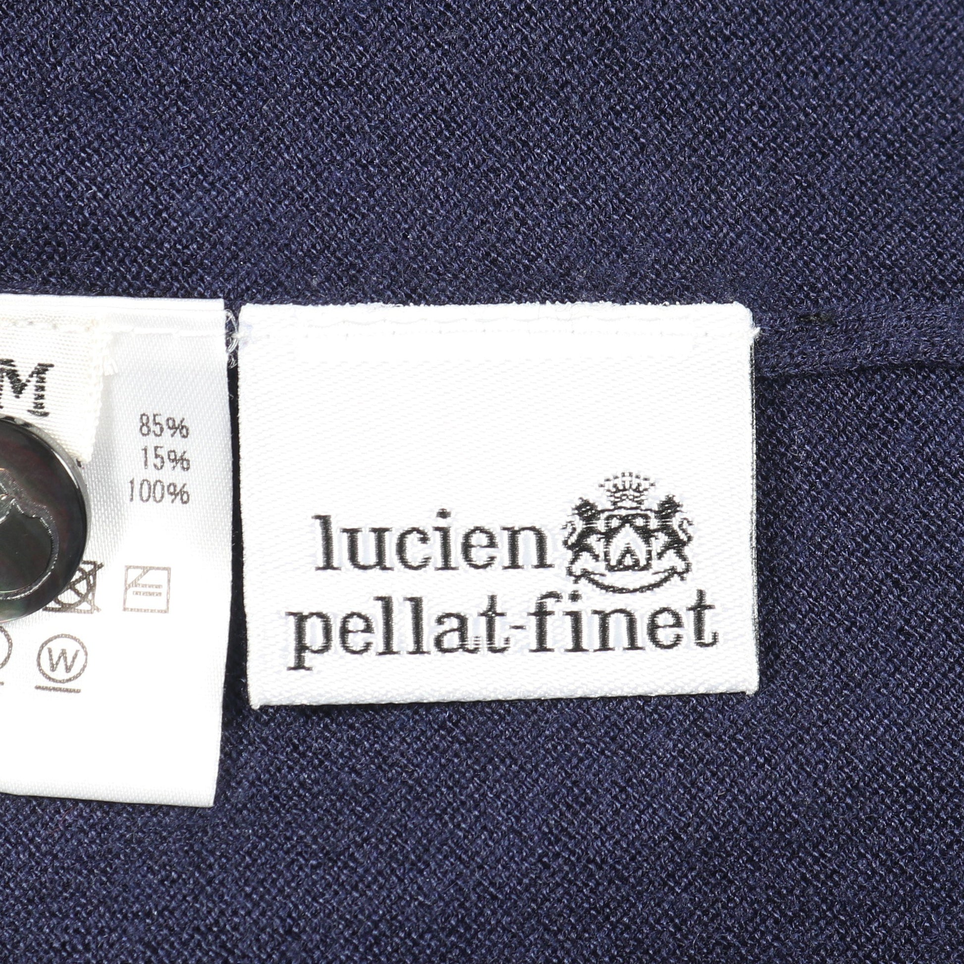 カーディガン Vネック 長袖 ロゴ刺繍 ラインストーン シルク カシミヤ ネイビー ルシアンペラフィネ トップス lucien pellat-finet