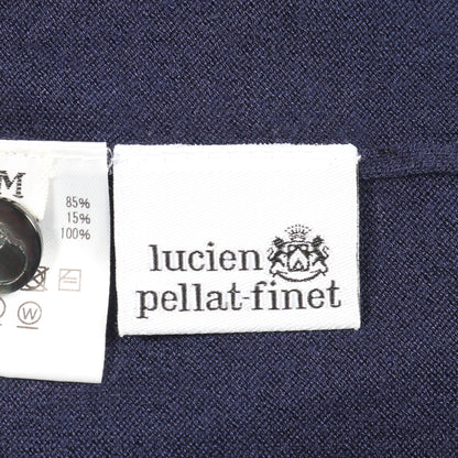 カーディガン Vネック 長袖 ロゴ刺繍 ラインストーン シルク カシミヤ ネイビー ルシアンペラフィネ トップス lucien pellat-finet