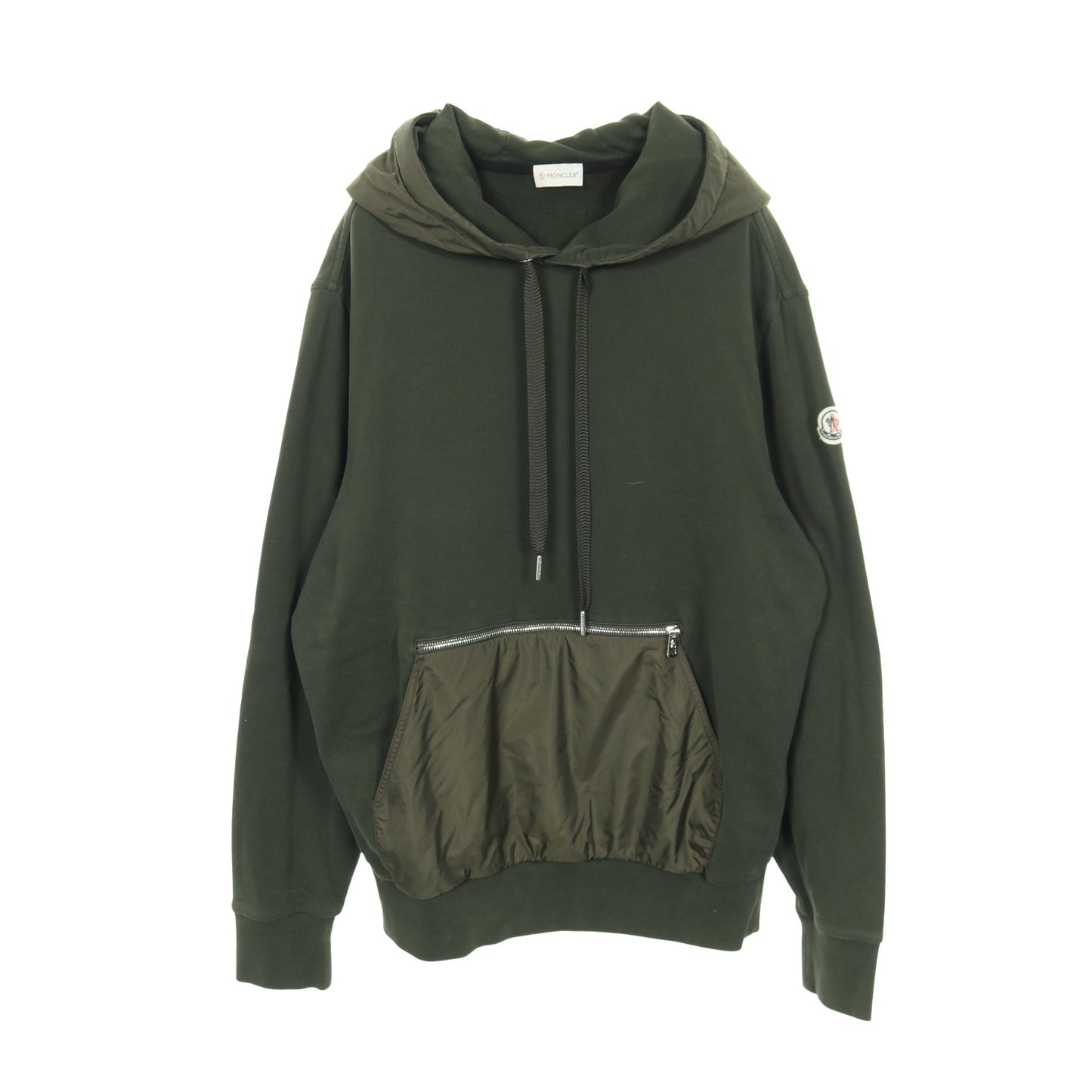 プルオーバーパーカー コットン ナイロン カーキグリーン 切替 モンクレール トップス MONCLER
