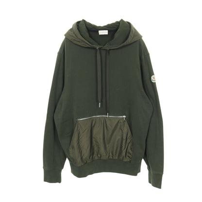 プルオーバーパーカー コットン ナイロン カーキグリーン 切替 モンクレール トップス MONCLER