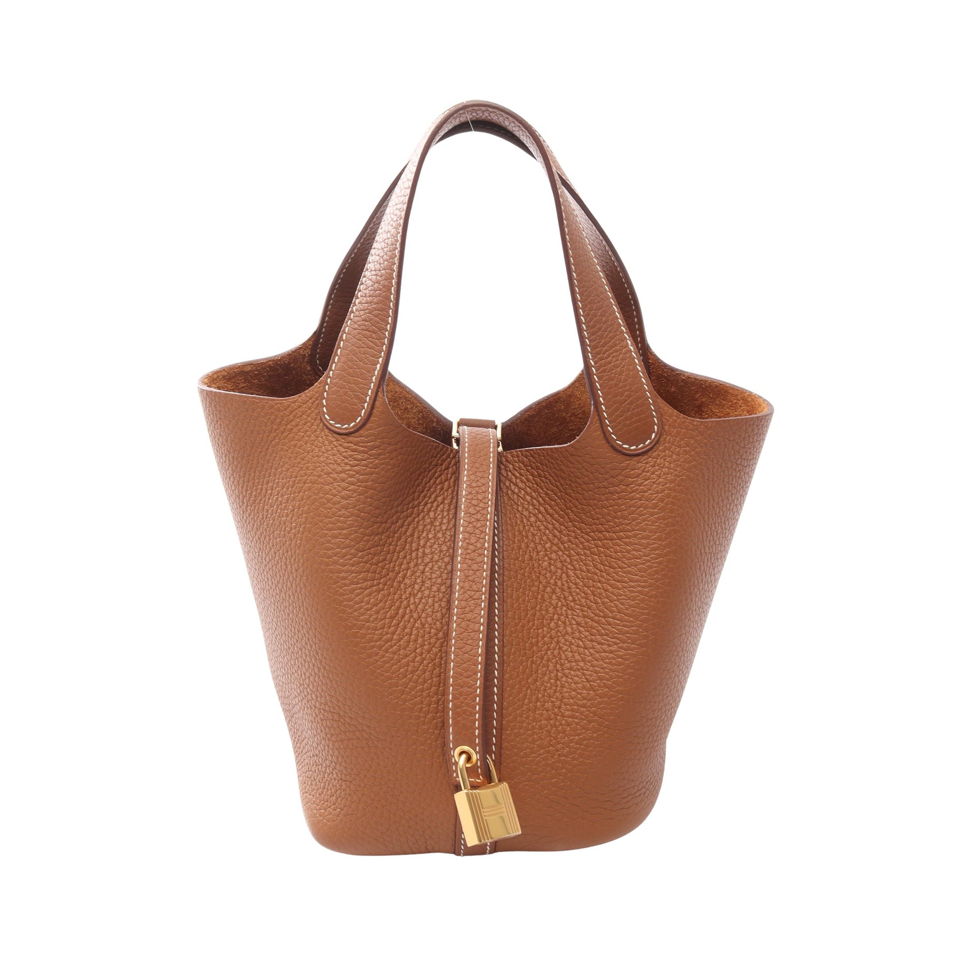 ピコタンロックPM ゴールド ハンドバッグ トリヨンクレマンス ブラウン ゴールド金具 Z刻印 エルメス バッグ HERMES