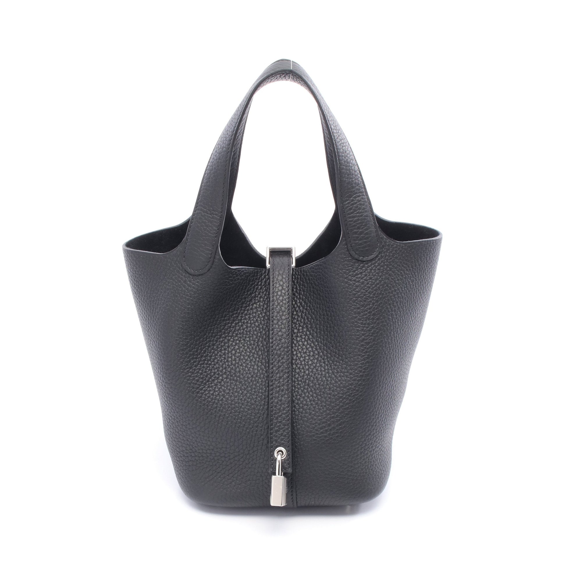 ピコタンロックPM ハンドバッグ トリヨンクレマンス ブラック シルバー金具 K刻印 エルメス バッグ HERMES