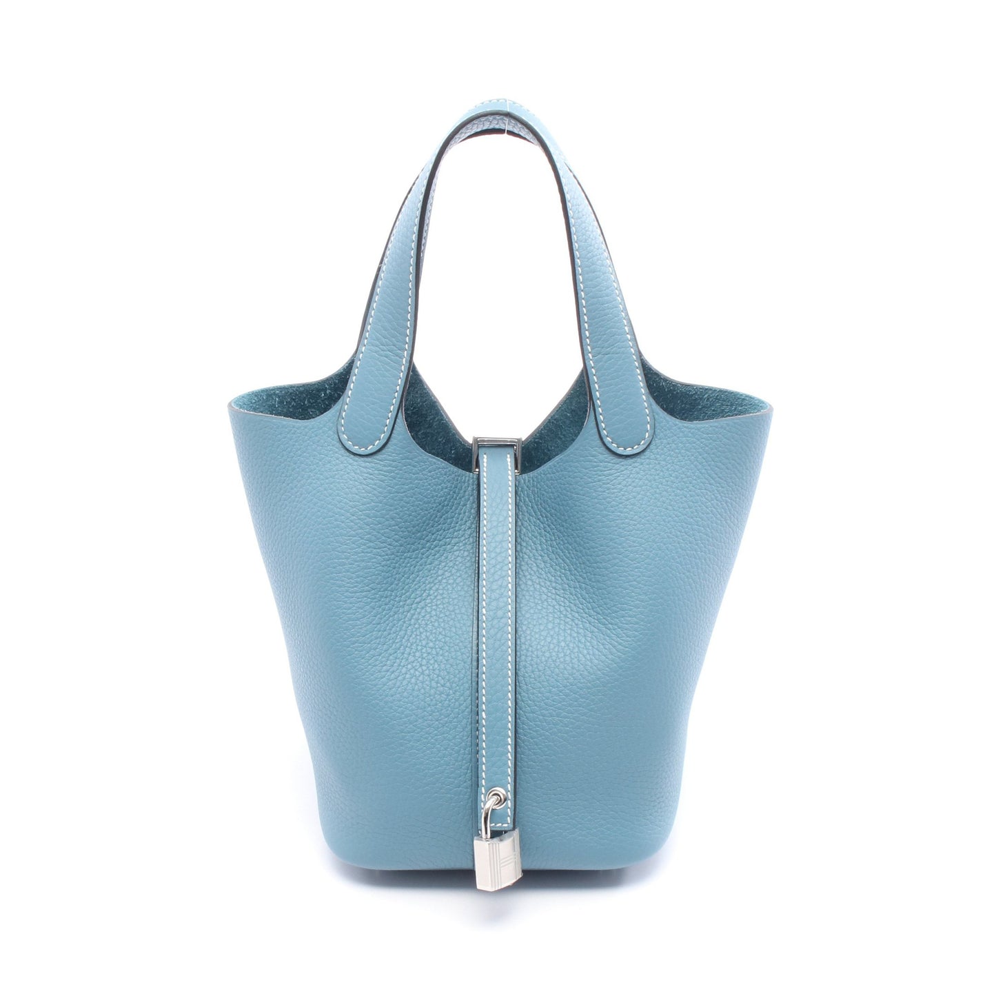 ピコタンロックPM ニューブルージーン ハンドバッグ トリヨンクレマンス ブルー シルバー金具 K刻印 エルメス バッグ HERMES