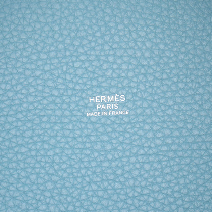 ピコタンロックPM ニューブルージーン ハンドバッグ トリヨンクレマンス ブルー シルバー金具 K刻印 エルメス バッグ HERMES