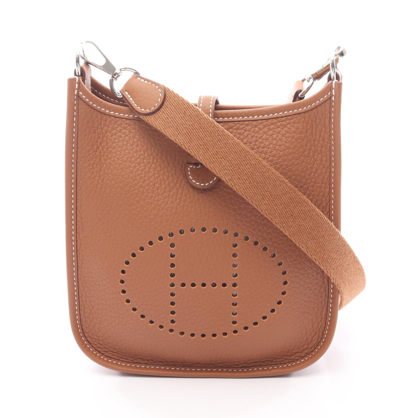 エヴリンアマゾンTPM ゴールド ショルダーバッグ トリヨンクレマンス ブラウン シルバー金具 K刻印 エルメス バッグ HERMES