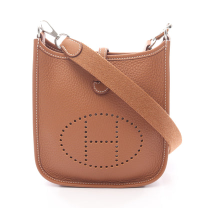 エヴリンアマゾンTPM ゴールド ショルダーバッグ トリヨンクレマンス ブラウン シルバー金具 K刻印 エルメス バッグ HERMES