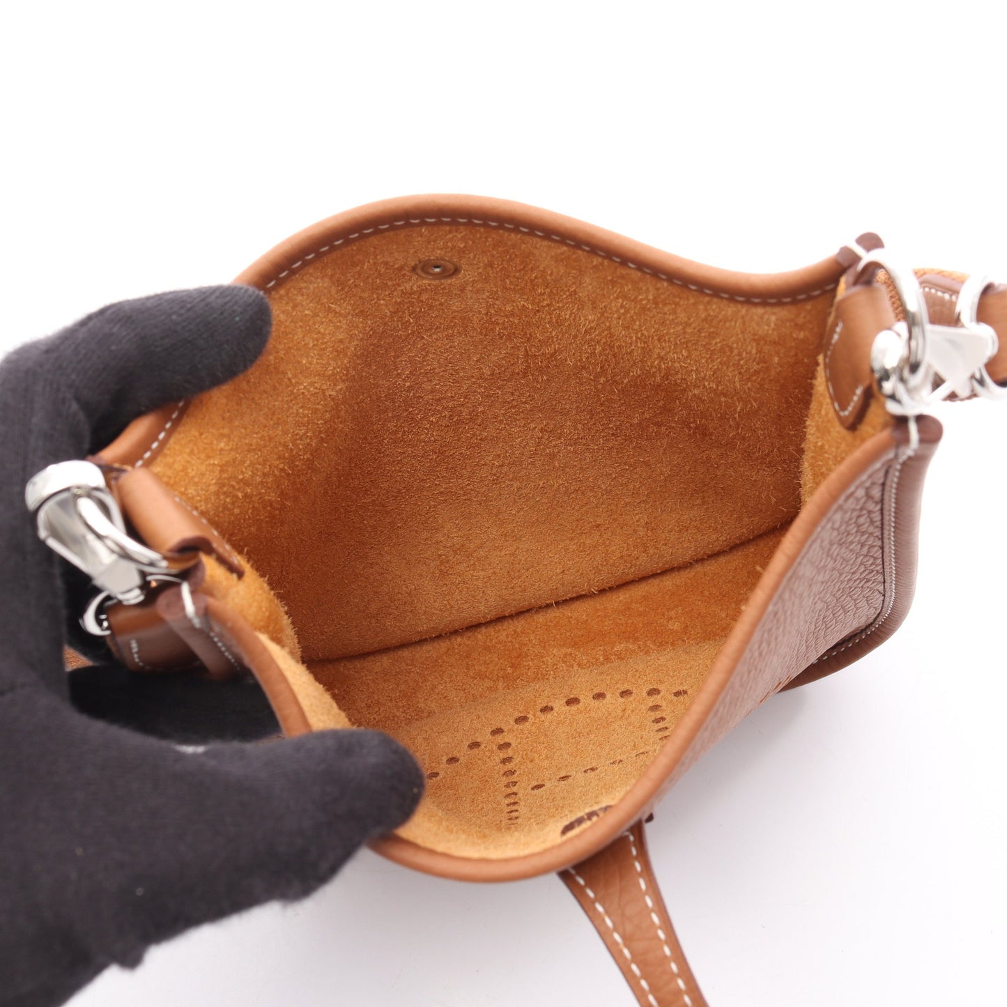 エヴリンアマゾンTPM ゴールド ショルダーバッグ トリヨンクレマンス ブラウン シルバー金具 K刻印 エルメス バッグ HERMES