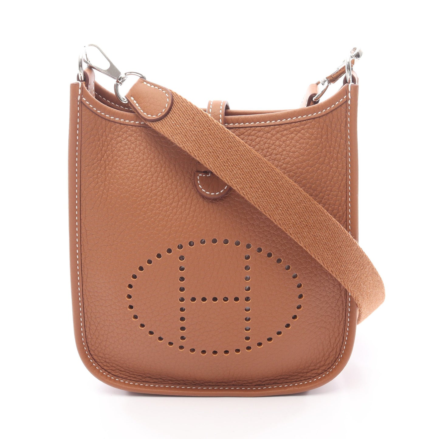 エヴリンアマゾンTPM ゴールド ショルダーバッグ トリヨンクレマンス ブラウン シルバー金具 K刻印 エルメス バッグ HERMES
