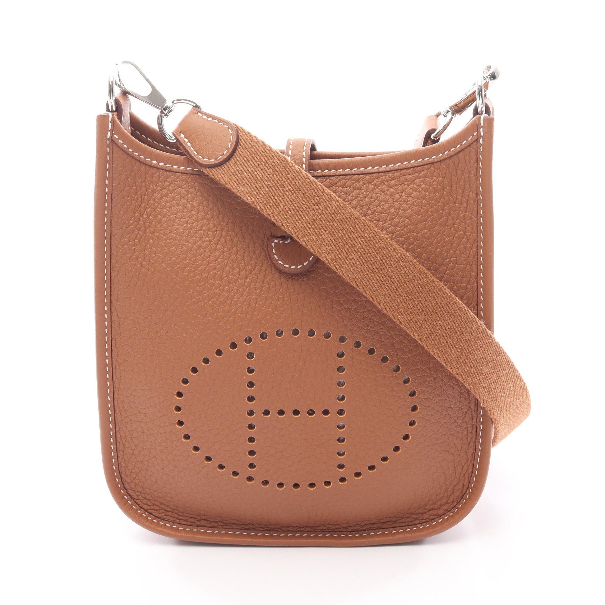 エヴリンアマゾンTPM ゴールド ショルダーバッグ トリヨンクレマンス ブラウン シルバー金具 K刻印 エルメス バッグ HERMES