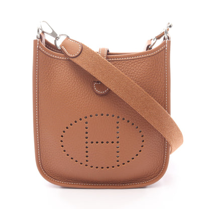エヴリンアマゾンTPM ゴールド ショルダーバッグ トリヨンクレマンス ブラウン シルバー金具 K刻印 エルメス バッグ HERMES
