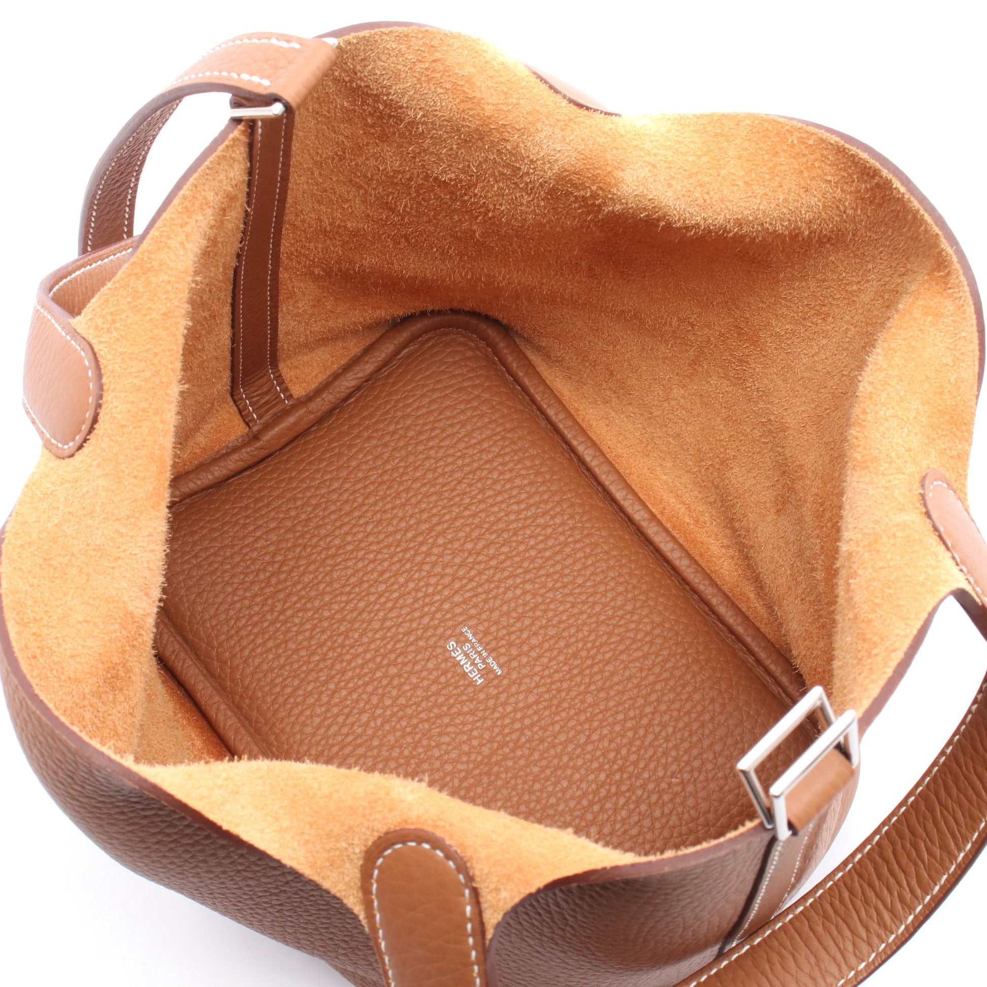 ピコタンロックPM ハンドバッグ トリヨンクレマンス ブラウン シルバー金具 K刻印 エルメス バッグ HERMES