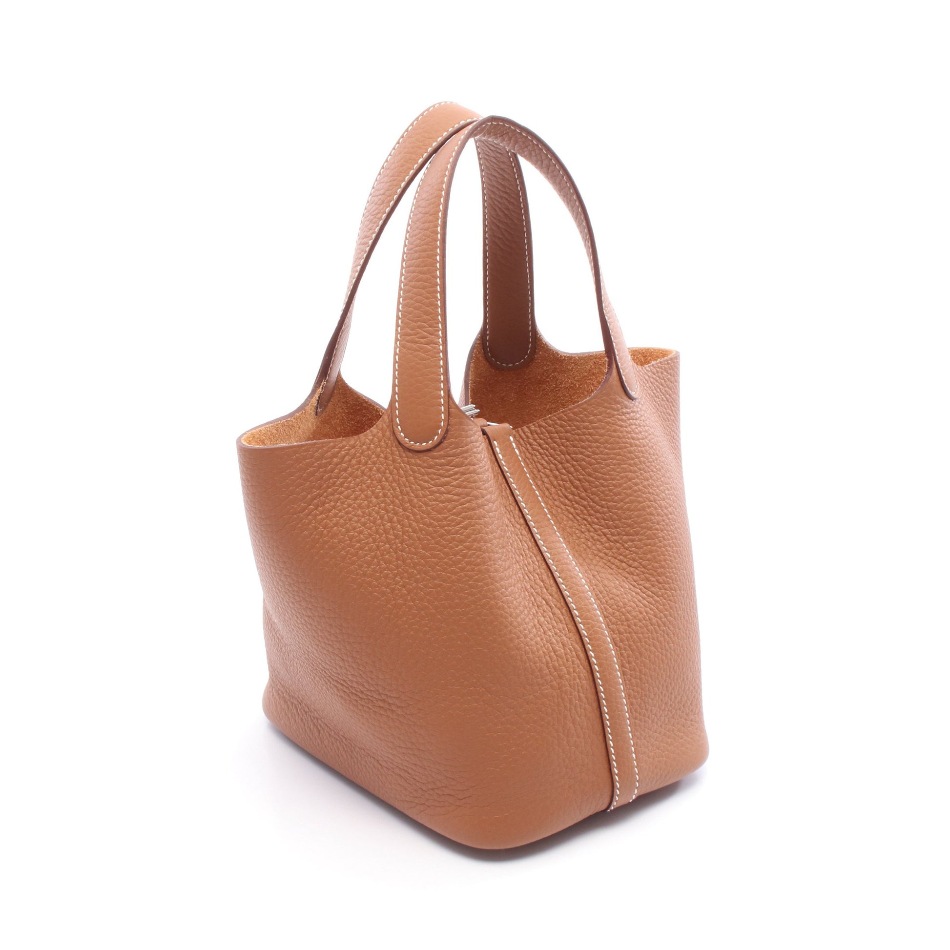 ピコタンロックPM ハンドバッグ トリヨンクレマンス ブラウン シルバー金具 K刻印 エルメス バッグ HERMES