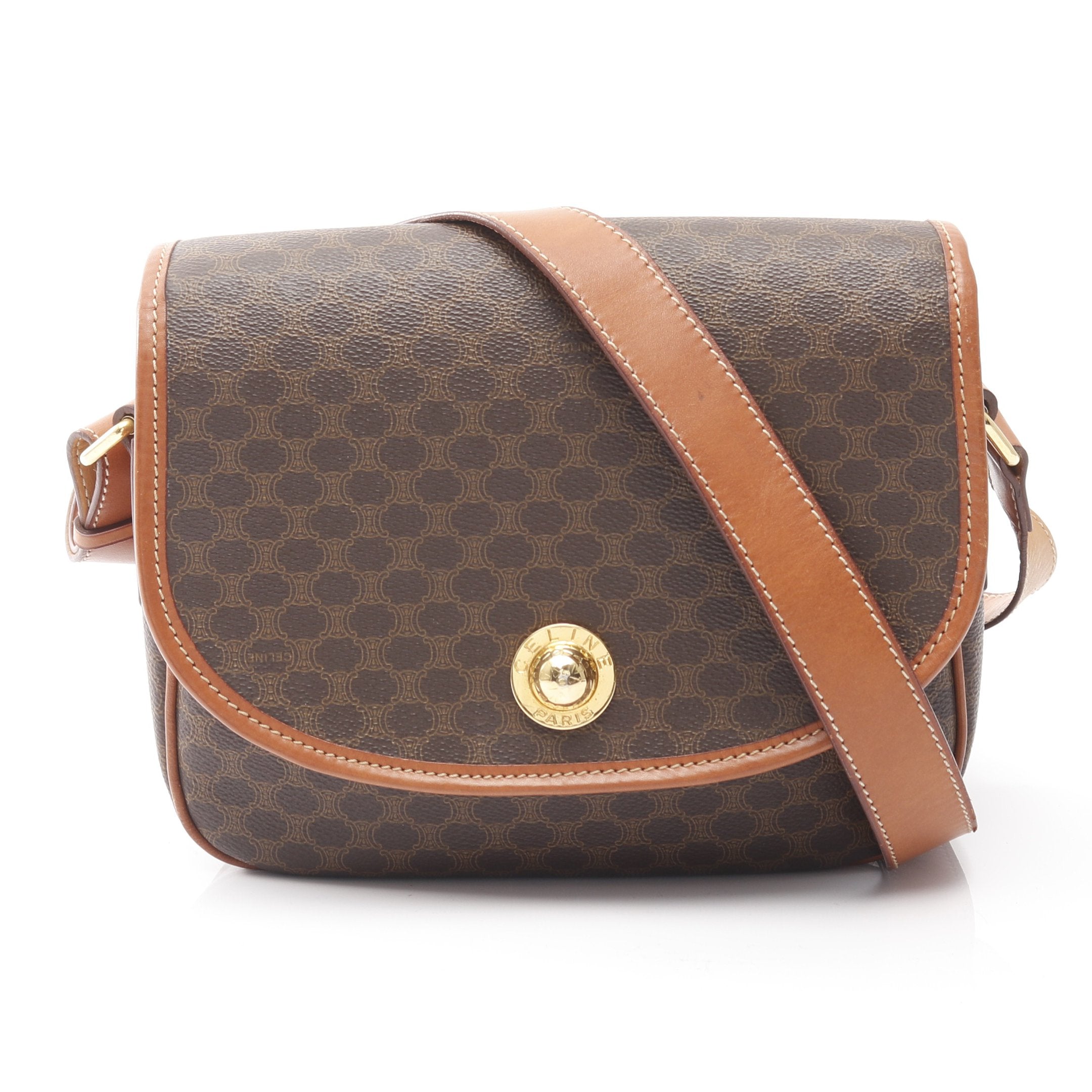 1円 新品同様 ヴィンテージ セリーヌ レザー マカダム ブラゾン 2WAY 斜め掛け ショルダー ボストン バッグ メンズ レディース 旅行 IF6 CELINE セリーヌ ヴィンテージ マカダム柄 スクエアショルダーバッグ