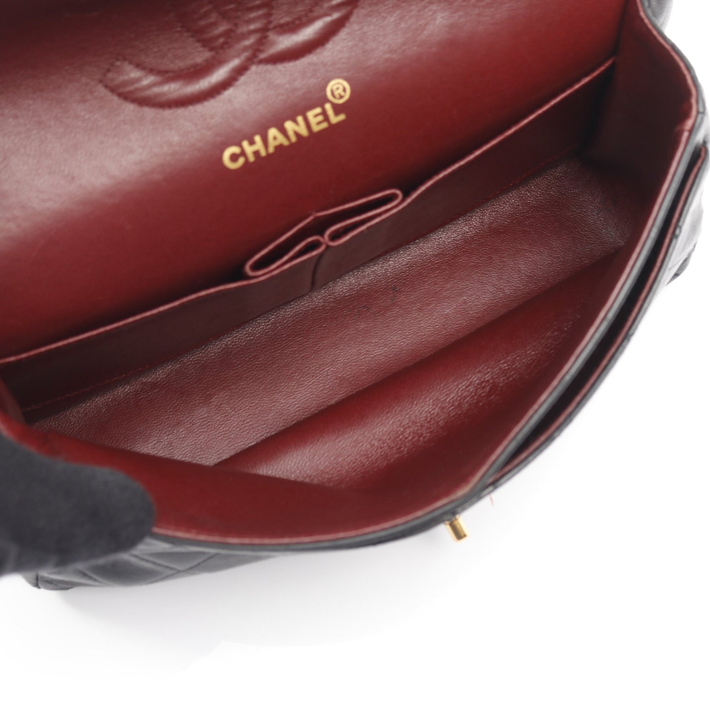 マトラッセ Wフラップ Wチェーンショルダーバッグ ラムスキン ブラック ゴールド金具 シャネル バッグ CHANEL