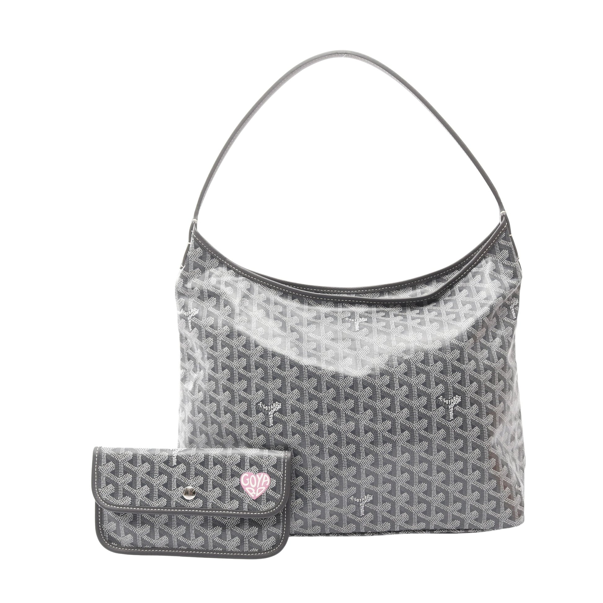 ボエム ホーボーバッグ ショルダーバッグ コーティングキャンバス レザー グレー ホワイト ゴヤール バッグ GOYARD