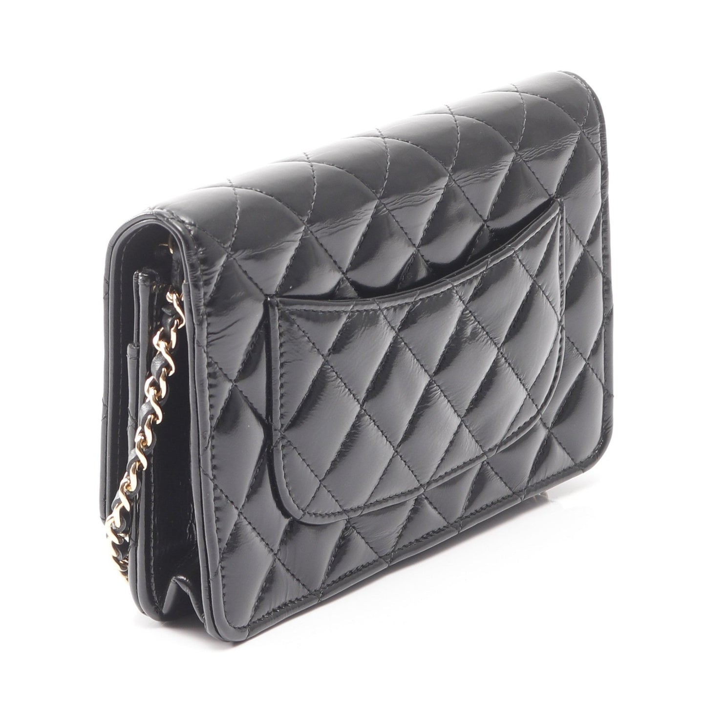 マトラッセ チェーンウォレット レザー ブラック ゴールド金具 シャネル バッグ CHANEL