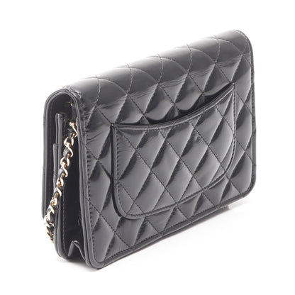 マトラッセ チェーンウォレット レザー ブラック ゴールド金具 シャネル バッグ CHANEL