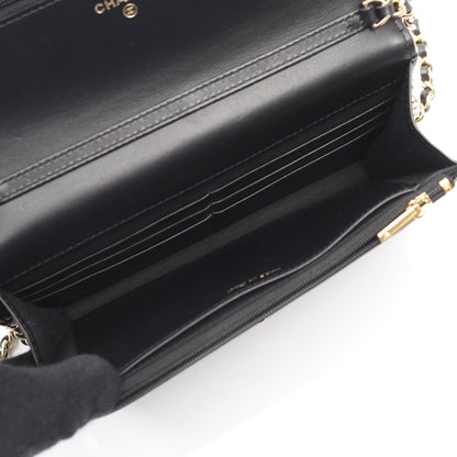 マトラッセ チェーンウォレット レザー ブラック ゴールド金具 シャネル バッグ CHANEL