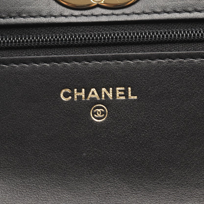 マトラッセ チェーンウォレット レザー ブラック ゴールド金具 シャネル バッグ CHANEL