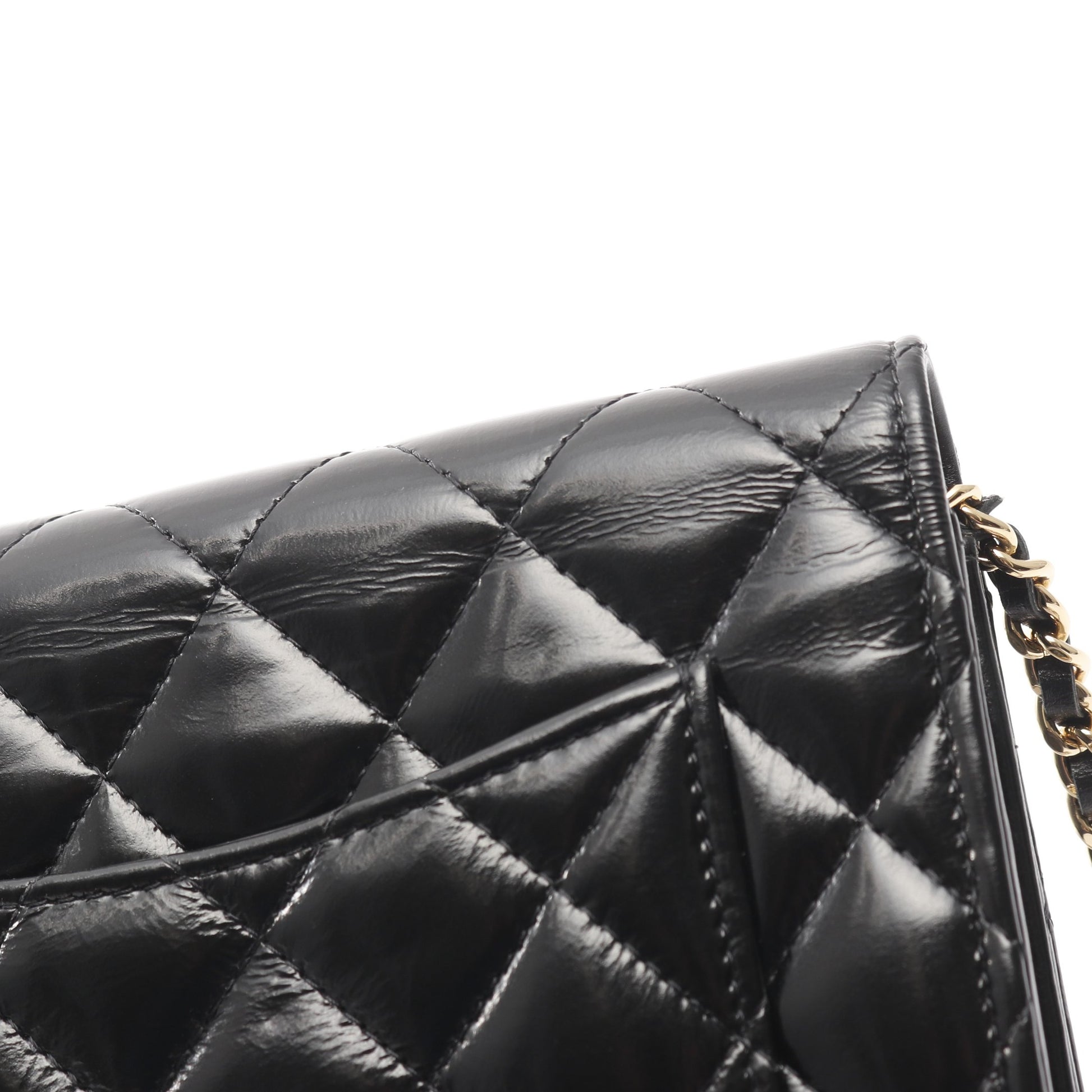 マトラッセ チェーンウォレット レザー ブラック ゴールド金具 シャネル バッグ CHANEL