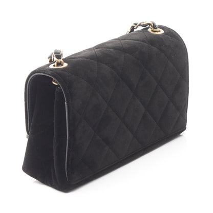 マトラッセ チェーンショルダーバッグ ベロア ブラック ゴールド金具 シャネル バッグ CHANEL