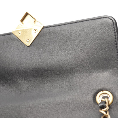マトラッセ チェーンショルダーバッグ ベロア ブラック ゴールド金具 シャネル バッグ CHANEL