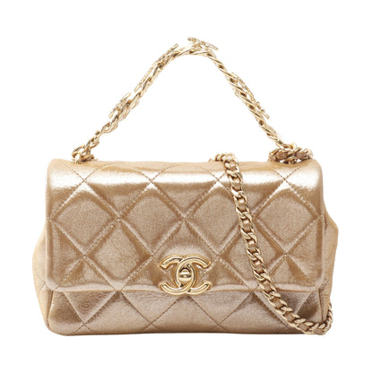 マトラッセ ココマーク チェーンショルダーバッグ ラインストーン レザー ゴールド ゴールド金具 2WAY シャネル バッグ CHANEL