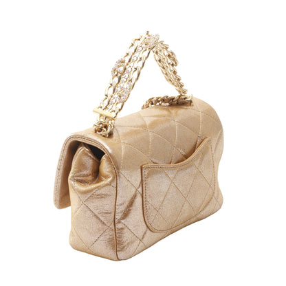 マトラッセ ココマーク チェーンショルダーバッグ ラインストーン レザー ゴールド ゴールド金具 2WAY シャネル バッグ CHANEL