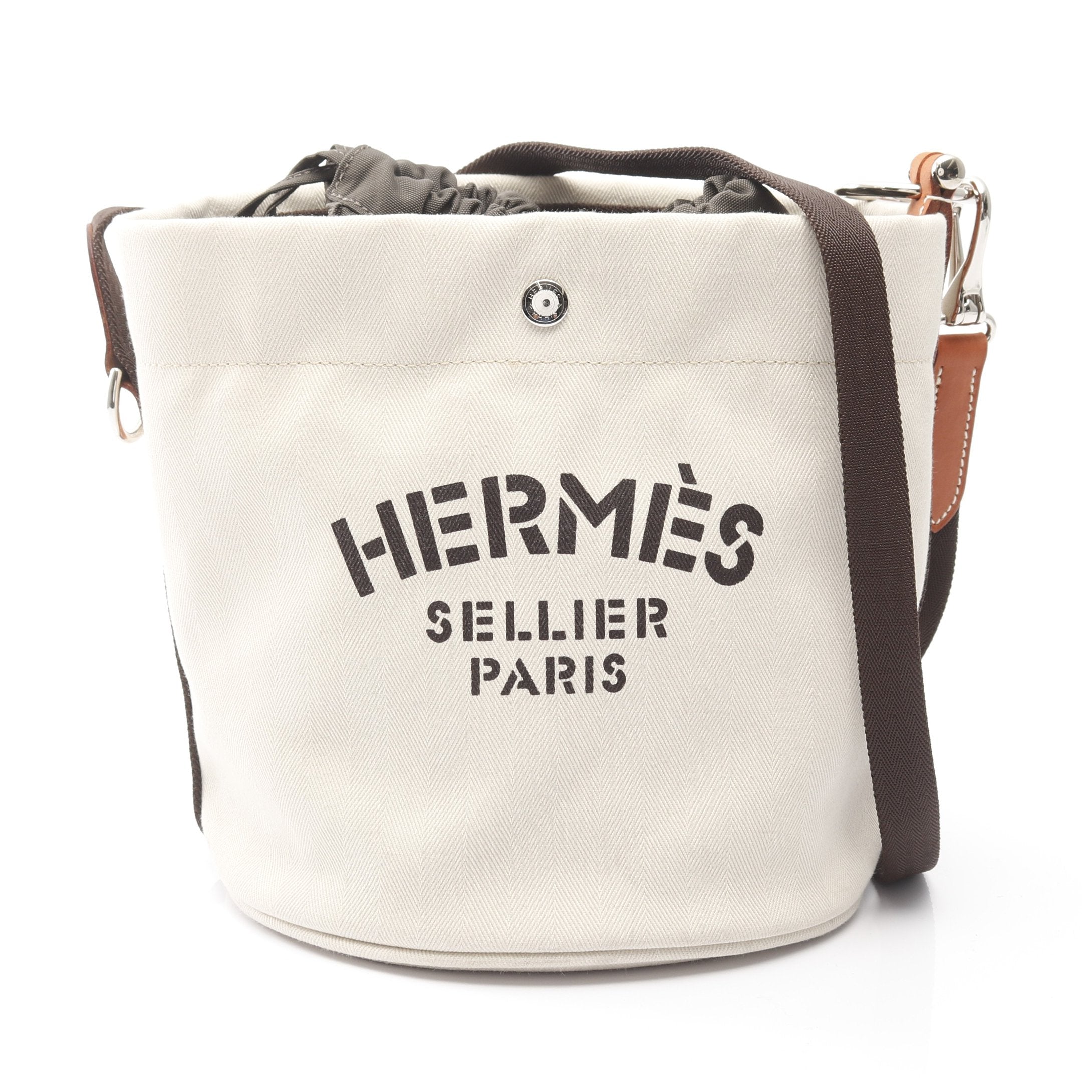 エルメス HERMES サックドパンサージュ バケットバッグ ショルダーバッグ バッグ キャンバス レザー トワルシェブロン トワルシェブロン レディース ベージュ系 【中古】 サックドパンサージュ バケットバッグ ショルダーバッグ トワル