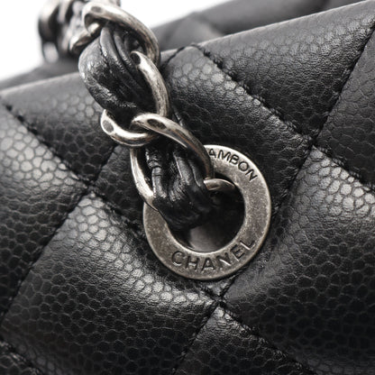 マトラッセ ショルダーバッグ トートバッグ キャビアスキン ブラック アンティークシルバー金具 シャネル バッグ CHANEL