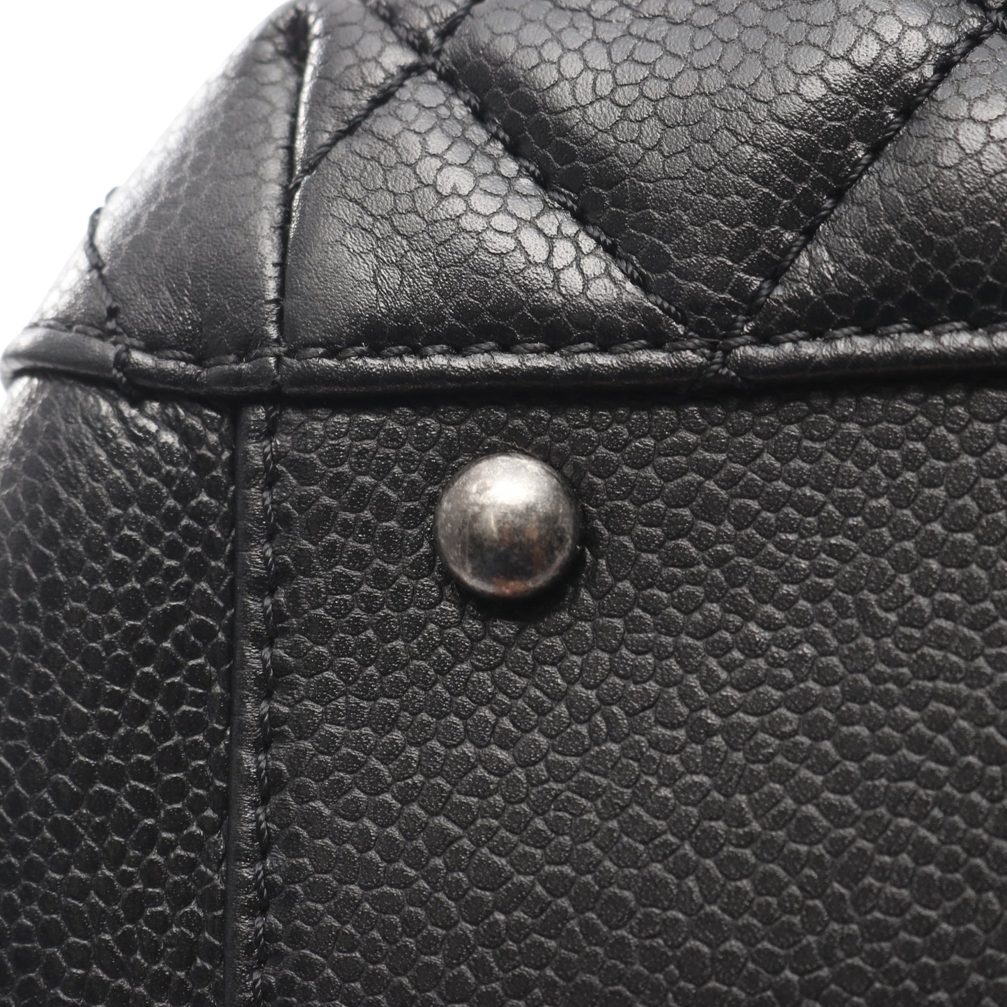 マトラッセ ショルダーバッグ トートバッグ キャビアスキン ブラック アンティークシルバー金具 シャネル バッグ CHANEL