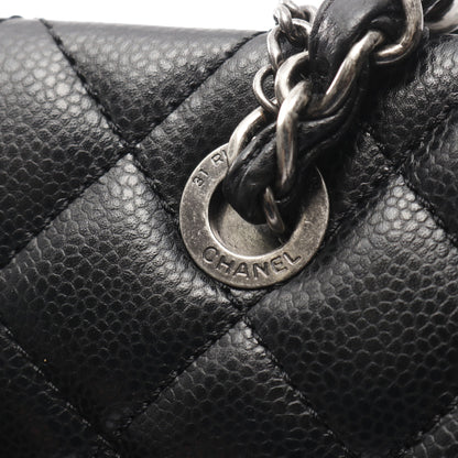 マトラッセ ショルダーバッグ トートバッグ キャビアスキン ブラック アンティークシルバー金具 シャネル バッグ CHANEL