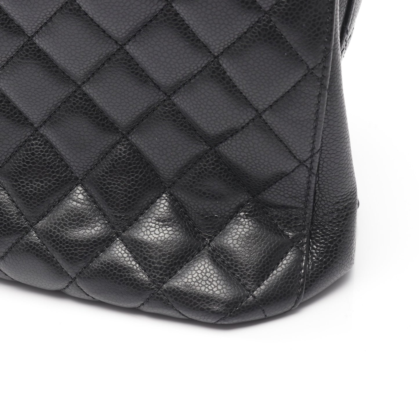 マトラッセ ショルダーバッグ トートバッグ キャビアスキン ブラック アンティークシルバー金具 シャネル バッグ CHANEL
